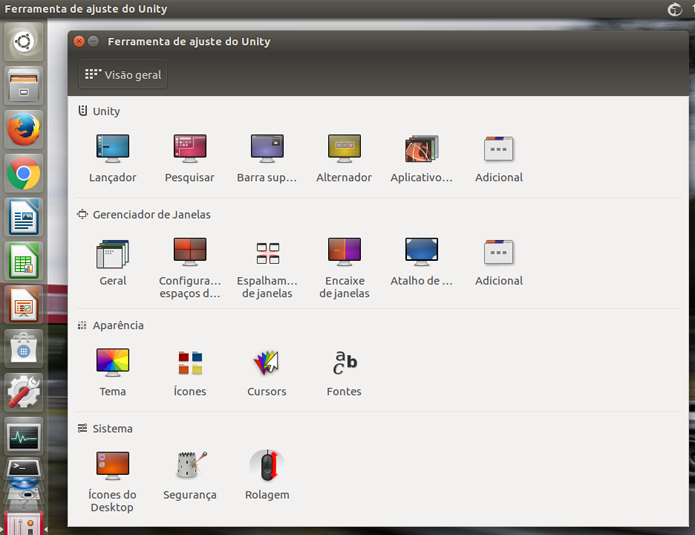 Unity Tweak Tool dá acesso a diversas configurações mais avançadas da interface do Ubuntu (Foto: Reprodução/Filipe Garrett)