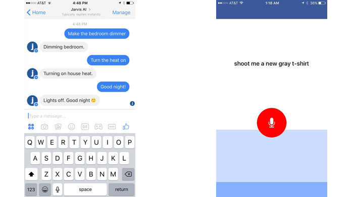 Inteligência artificial de Zuckerberg pode se comunicar por texto ou voz (Foto: Reprodução/Facebook)