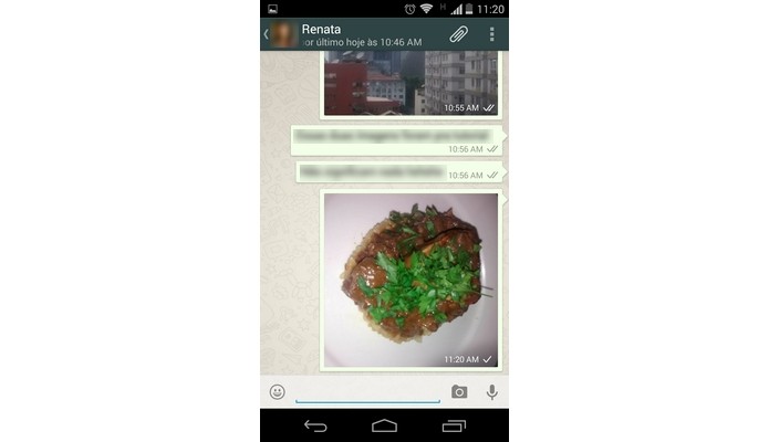 Imagem editada e enviada no WhatsApp (Foto: Reprodução/ Raquel Freire)