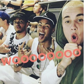 Lewis Hamilton, Neymar e Justin Bieber (Foto: Reprodução/Instagram)