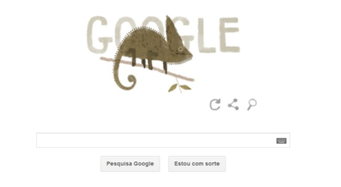 Camaleão ilustra doodle comemorativo (Foto: Reprodução/Google) (Foto: Camaleão ilustra doodle comemorativo (Foto: Reprodução/Google))