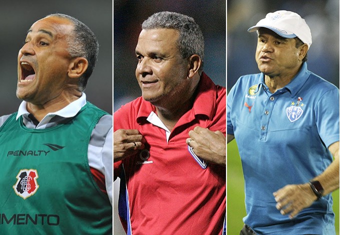 Oliveira Canindé, Hélio dos Anjos e Arturzinho: um desses será o treinador do Sampaio em 2015 (Foto: Arte/GloboEsporte.com)