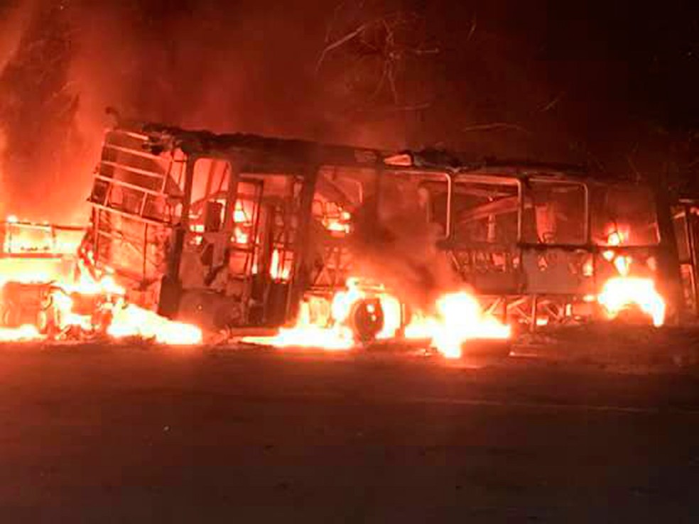 Ônibus e carreta se envolvem em acidente em Aracruz, no ES (Foto: Foto leitor/ Gazeta Online)