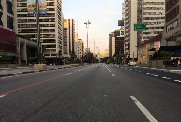 Avenida Paulista vazia no jogo