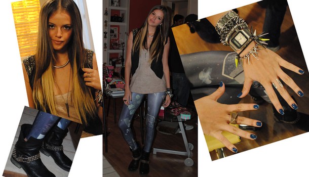 Veja os detalhes do look rock'n'roll de Ju!