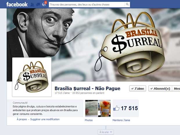 Página 'Brasília $urreal - Não pague!' em rede social (Foto: Facebook/Reprodução)