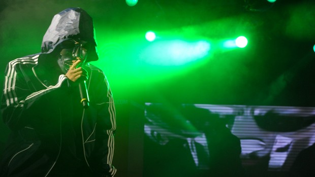 O Rapper mascarado DOOM, no primeiro dia do Sonar (Foto: Flavio Moraes/ G1)