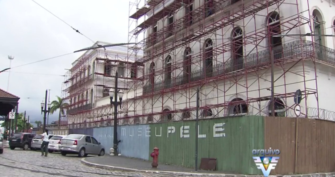 Museu do Pelé ainda em construção (Foto: Reprodução/TV Tribuna)