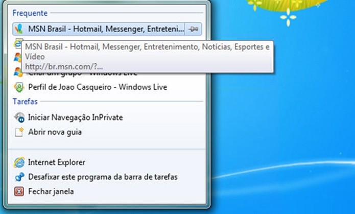 Lista de atalhos permite abrir rapidamente documentos mais usados (Foto: Divulgação/Microsoft)