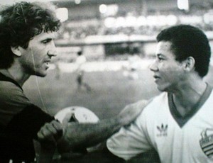 Jacó e Zico no Maracanã (Foto: Arquivo pessoal/Jacozinho)