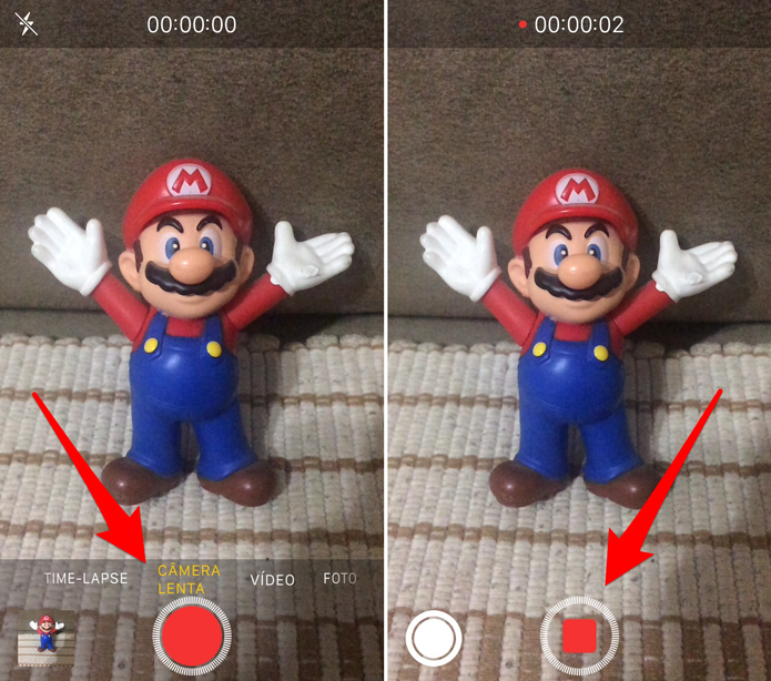 Grave o vídeo em câmera lenta no iPhone (Foto: Reprodução/Lucas Mendes)