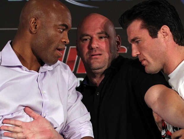 Anderson Silva, Dana White e ChaelSonnen UFC (Foto: Getty Images)