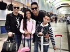 Carla Perez e Xanddy viajam com os filhos para o Rio