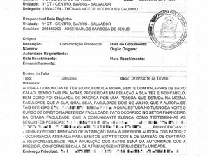 Vítima registrou queixa na Polícia Civil (Foto: Acervo Pessoal/Jéssica Pimentel da Silva) Vítima registrou queixa na Polícia Civil (Foto: Acervo Pessoal/Jéssica Pimentel da Silva)