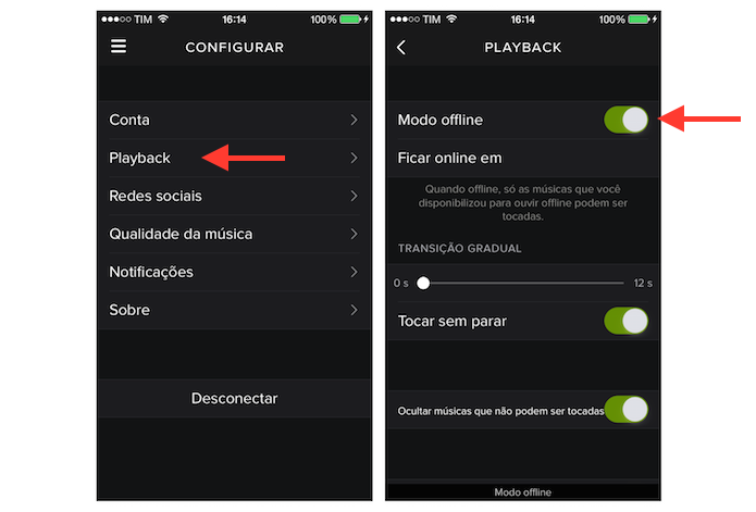 spotify offline mode iphone