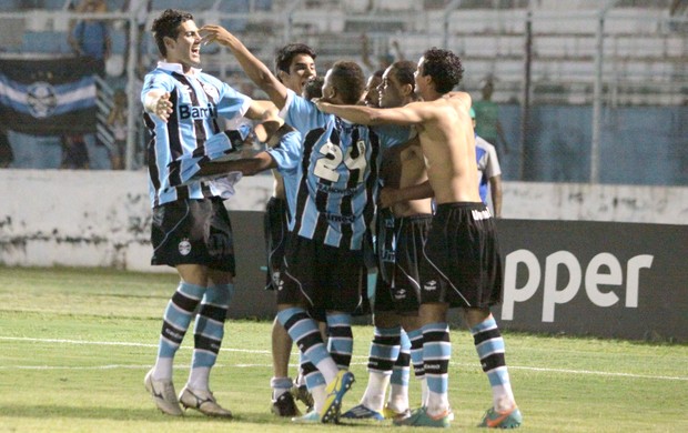 Grêmio comemora vitória sobre o Atlético-mg, Copa SP (Foto: José Luis Silva / Futura Press)