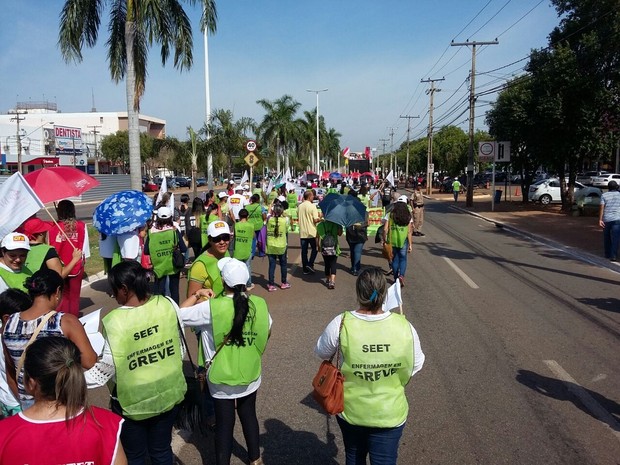 Protesto ocorre na avenida JK, no centro de Palmas (Foto: Divulgação) Protesto ocorre na avenida JK, no centro de Palmas (Foto: Divulgação)
