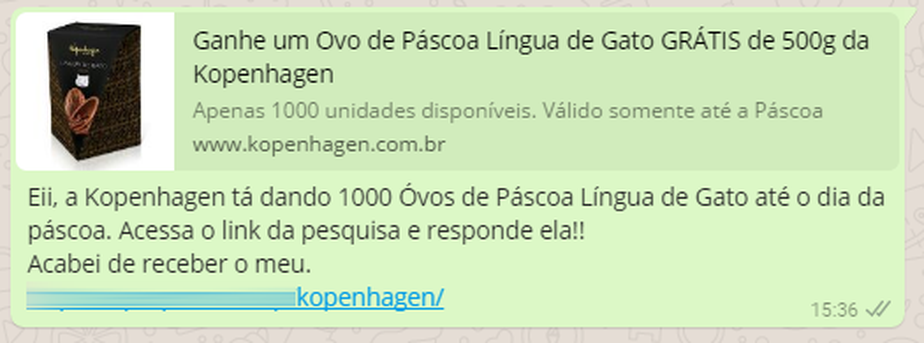 Kopenhagen é usada para atrair vítimas em golpe no WhatsApp