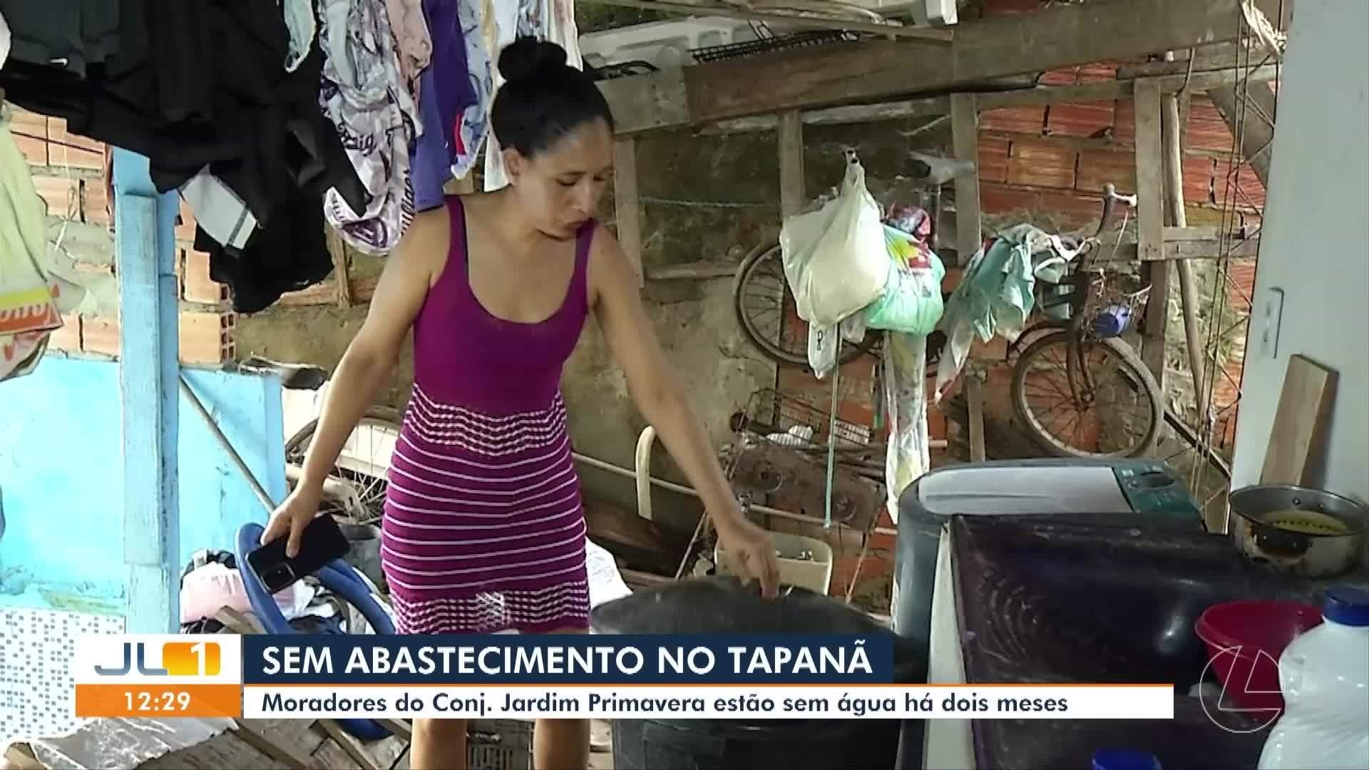 Moradores do Jardim Primavera, no Tapanã, completam dois meses sem água​‌​