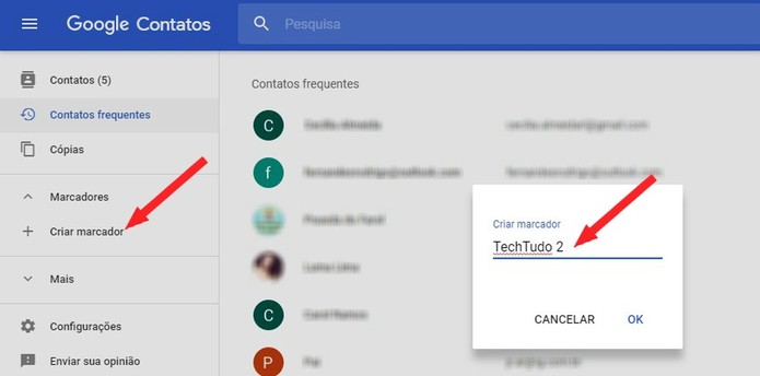 Crie um grupo no Gmail através do Google Contatos (Foto: Reprodução/Rodrigo Fernandes) Crie um grupo no Gmail através do Google Contatos (Foto: Reprodução/Rodrigo Fernandes)