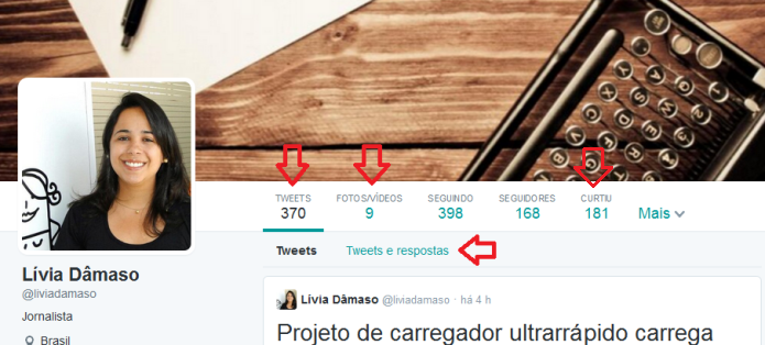Filtro de tuítes no novo perfil do microblog (Foto: Reprodução/Lívia Dâmaso)