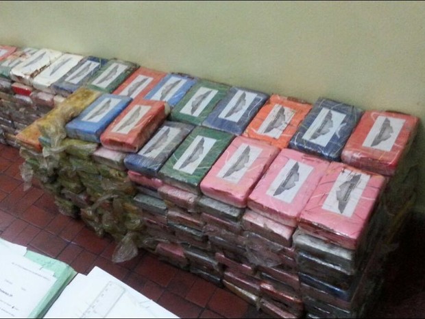 Polícia encontrou mais de 250 kg de cocaína em Guarujá, no litoral de São Paulo (Foto: G1)