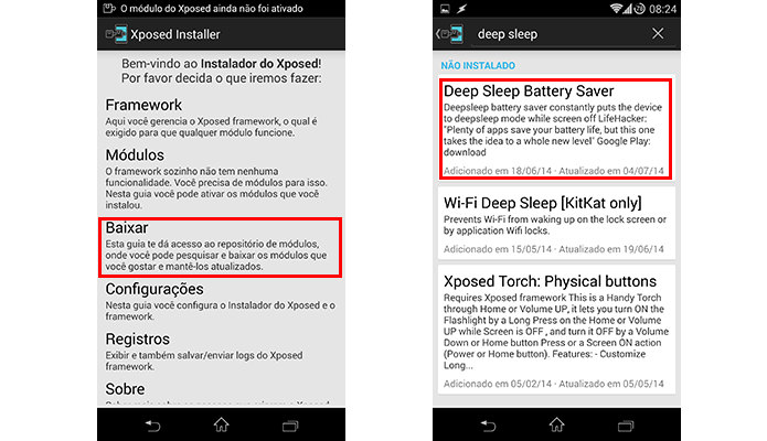 Procure pelo módulo Deep Sleep Battery Saver (Foto: Reprodução/Paulo Alves)