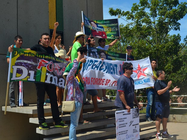 Manifestantes, impeachment, Dilma, Macapá, Amapá, (Foto: Fabiana Figueiredo/G1)