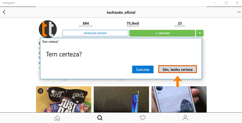 Confirme o bloqueio do usuário no Instagram (Foto: (Foto: Reprodução/Barbara Mannara)) Confirme o bloqueio do usuário no Instagram (Foto: (Foto: Reprodução/Barbara Mannara))