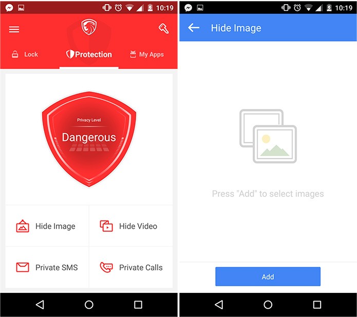 O screenshot do lado direito mostra onde as fotos e vídeos ficarão (Reprodução)