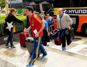 xavi hernandez espanha chegada fortaleza (Foto: André Durão / Globoesporte.com)