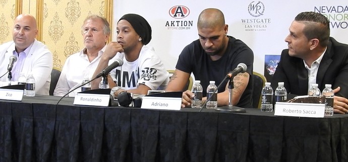 Adriano Ronaldinho Miami United Las Vegas City coletiva (Foto: Jorge Natan)