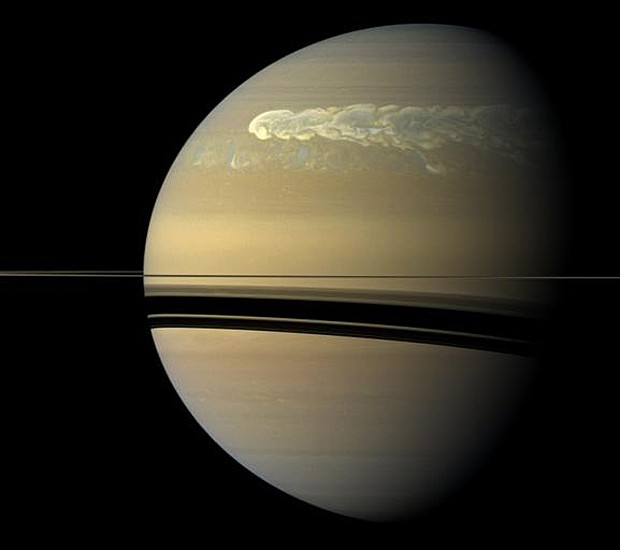 Imagem mostra formação de supertempestade no hemisfério norte de Saturno  (Foto: Nasa/JPL-Caltech/Instituto de Ciência Espacial)