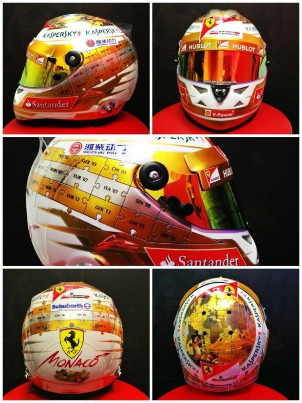 Capacete Alonso Mônaco (Foto: Divulgação/twitter)