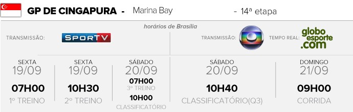 Horario gp de cingapura 