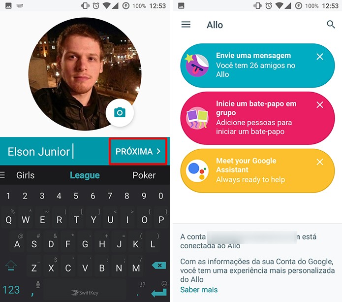 Google Allo mostra quantos amigos estão no app após usuário digitar nome (Foto: Reprodução/Elson de Souza)