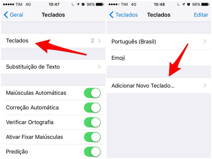 Adicione um teclado novo (Foto: Reprodução/Lucas Mendes)