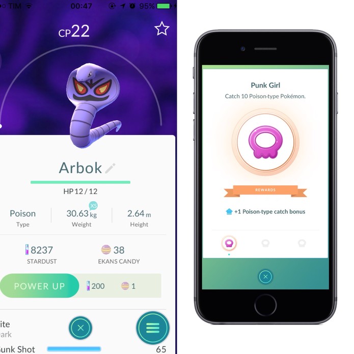 Exemplo de medalha Venenosa em Pokémon Go (Foto: Reprodução/Felipe Vinha)