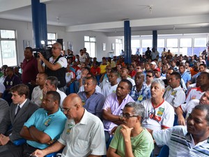 Assembleia dos Rodoviários no dia 22 de maio na Bahia (Foto: Claudio Mascote/Sindicato dos Rodoviários)