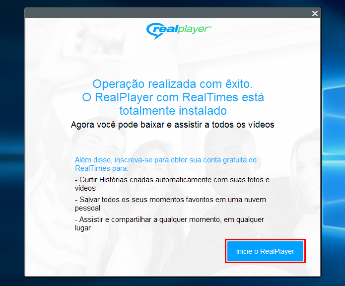 Inicie o RealPlayer pela primeira vez (Foto: Reprodução/Paulo Alves)