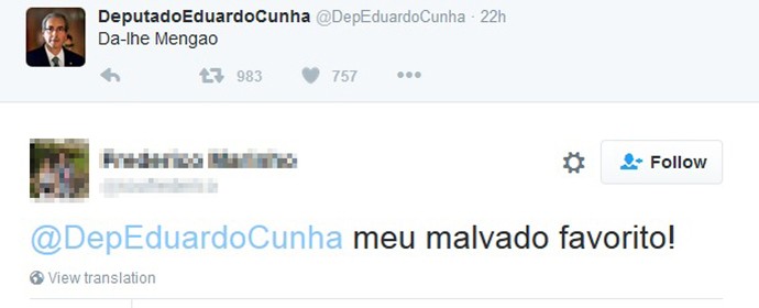 Reprodução Twitter Eduardo Cunha (Foto: Reprodução Twitter)