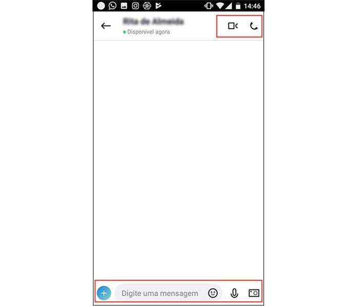 Opções de um chat no Skype para Android (Foto: Reprodução/Marvin Costa) Opções de um chat no Skype para Android (Foto: Reprodução/Marvin Costa)