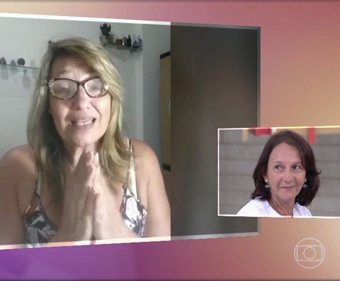 Mãe do repórter Guido Nunes manda mensagem carinhosa para dona Ilaídes (Foto: TV Globo)