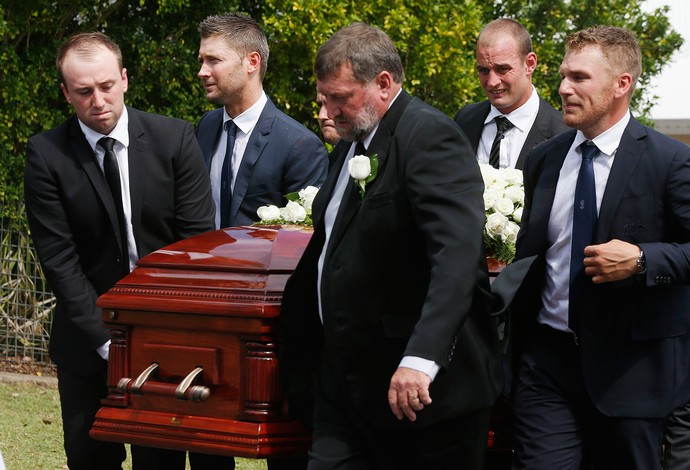 Michael Clarke no funeral Phillip Hughes (Foto: Reuters)