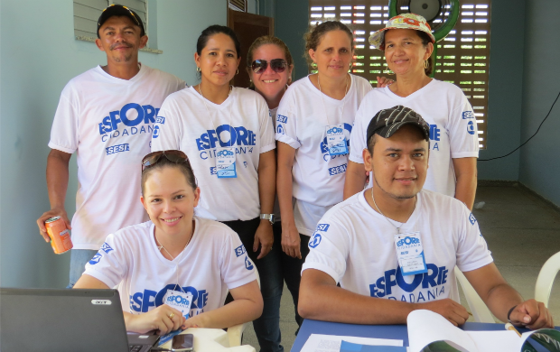 Coordenação do Esporte Cidadania, em Boa Vista, esteve presente durante todo o evento  (Foto: Amanda Teixeira/ G1)