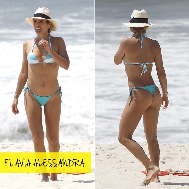 Flávia Alessandra e sua boa forma em praia do Rio de Janeiro. Clique na imagem para saber mais (Foto: Delson Silva/AgNews)