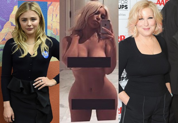 Chloë Moretz, Kim Kardashiane Bette Midler (Foto: Ethan Miller/Getty Images, Reprodução/Instagram e Joshua Blanchard/Getty Images) Chloë Moretz, Kim Kardashiane Bette Midler (Foto: Ethan Miller/Getty Images, Reprodução/Instagram e Joshua Blanchard/Getty Images)