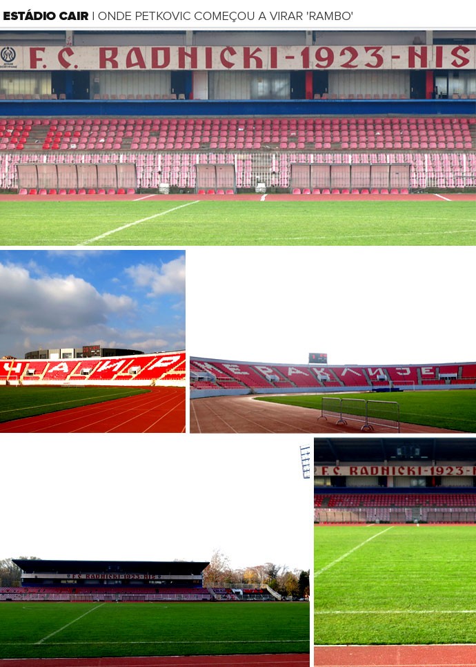 MOSAICO: Estádio Cair - Onde Petkovic começou a virar 'Rambo' (Foto: Editoria de Arte)