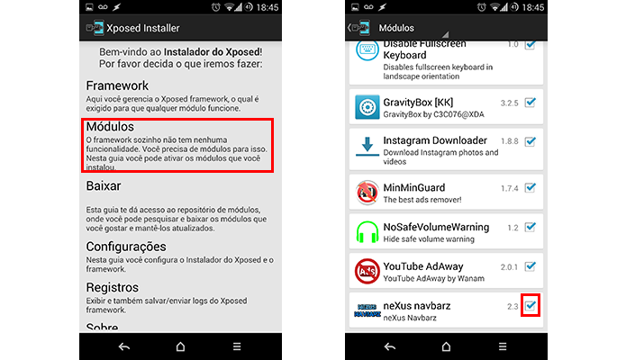 Ative o módulo via Xposed Installer (Foto: Reprodução/Paulo Alves)