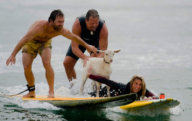 Surfe bezerro surfando San Onofre State Beach (Foto: Agência AP)